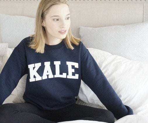 Kale Sweatshirt - Kale Sweater - Kale University - Vegan Sweatshirt - Kale Shirt - Funny Sweatshirt - Pullover - Navy Blue Sweatshirt