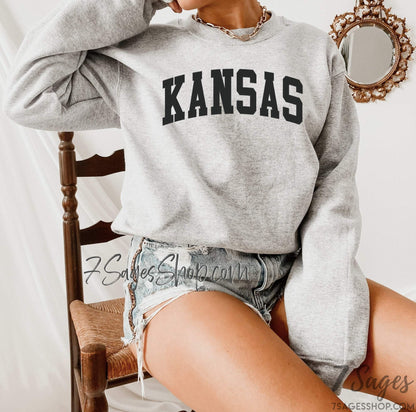 Kansas Sweatshirt Kansas Shirts Sweater University of Kansas Sweatshirt Crewneck Sweatshirt