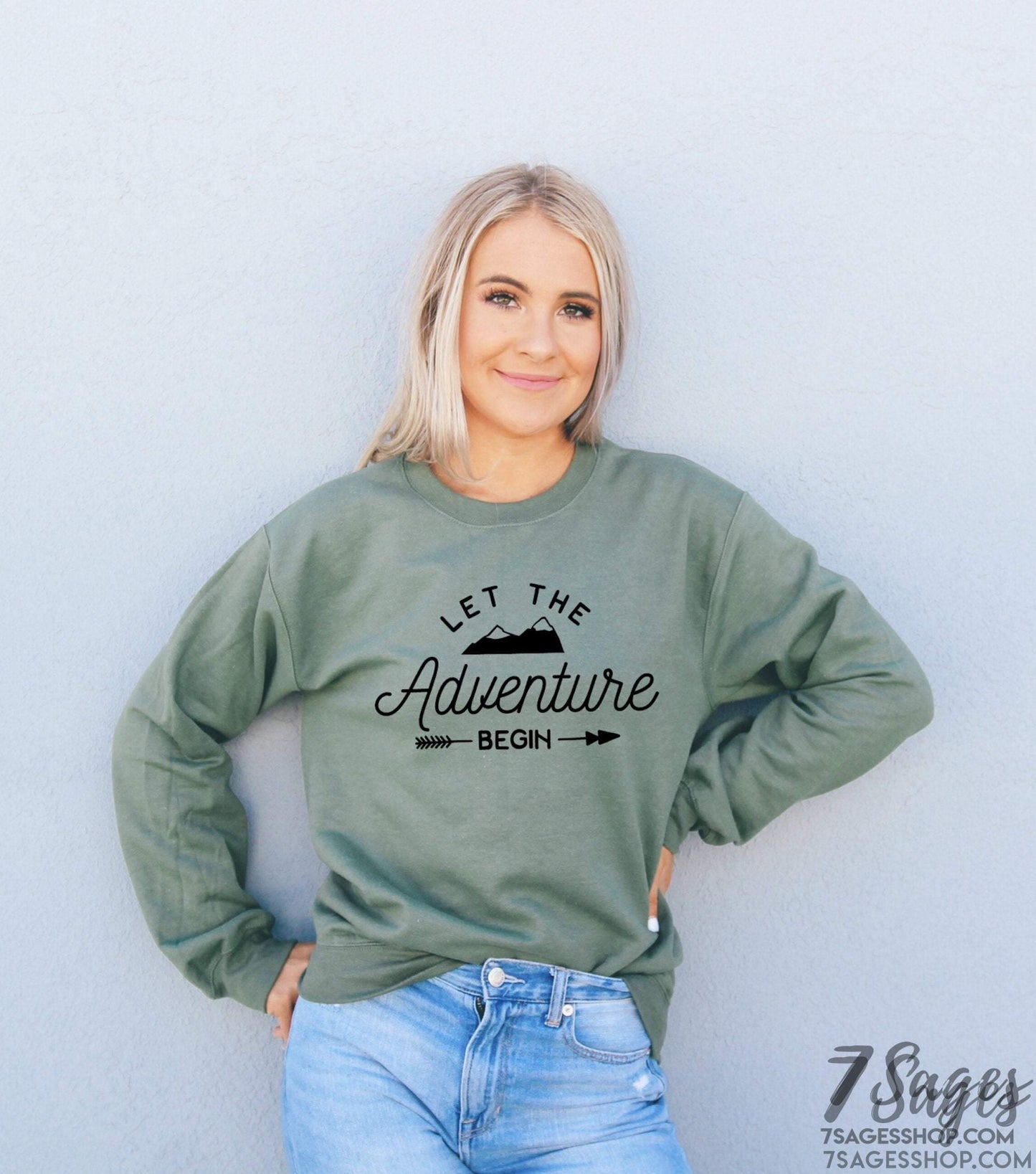 Let the Adventure Begin Sweatshirt - Camping Sweatshirt - Camping Gift - Camping Shirt - Camping Sweaters - Outdoorsy Sweatshirt