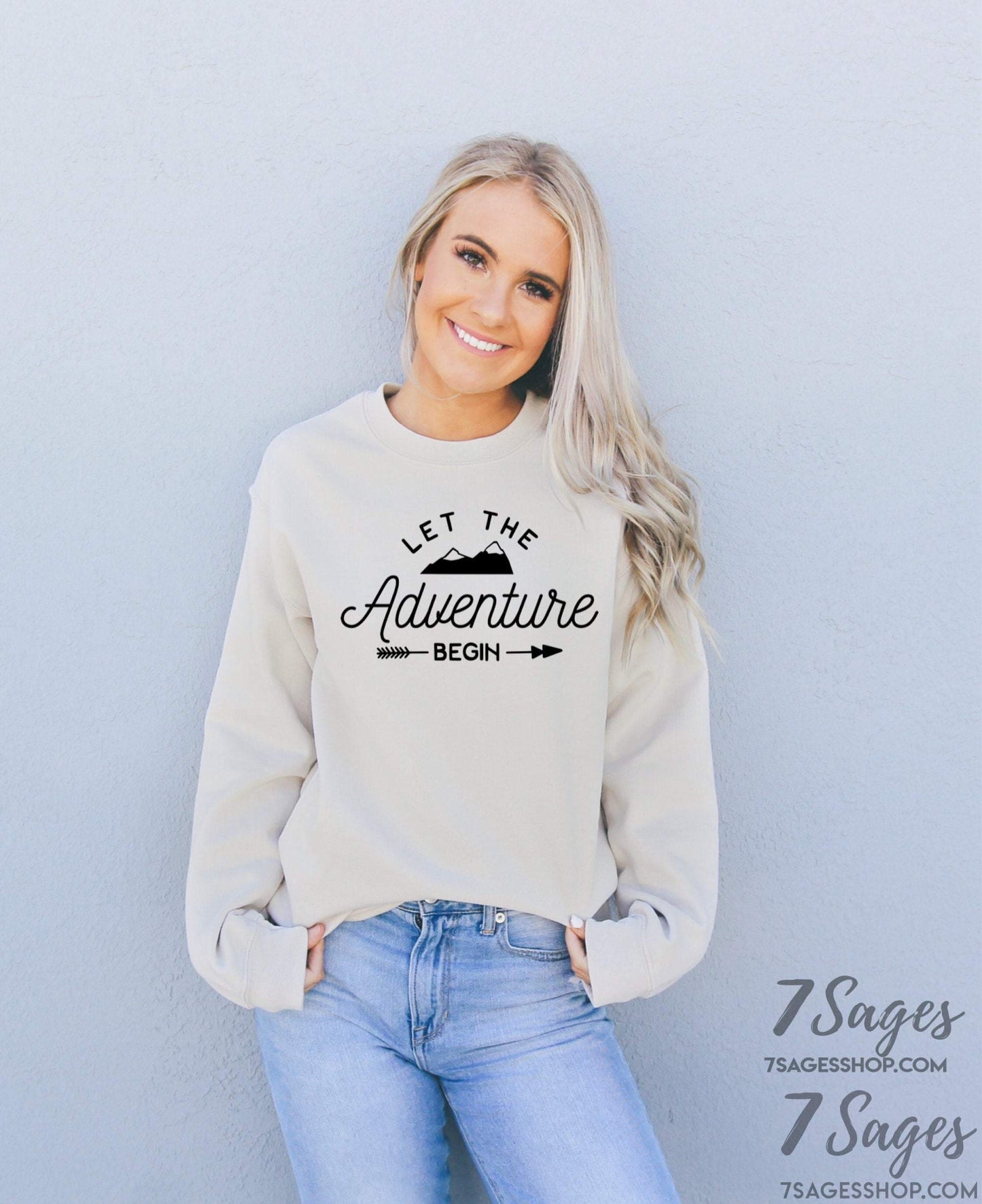 Let the Adventure Begin Sweatshirt - Camping Sweatshirt - Camping Gift - Camping Shirt - Camping Sweaters - Outdoorsy Sweatshirt