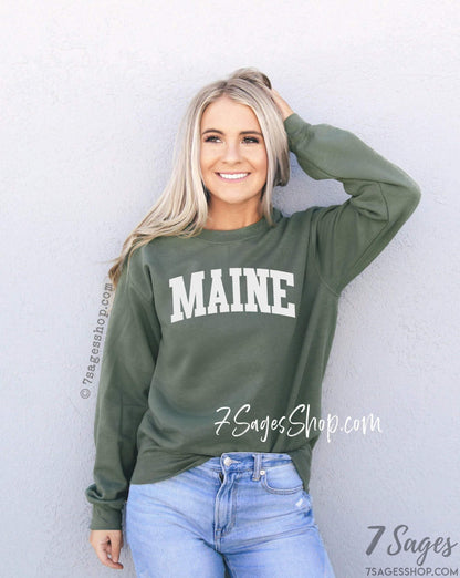 Maine Sweatshirt Maine Sweater Maine Gifts Maine Shirt Crewneck Sweater