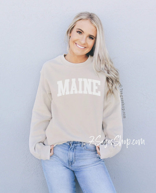 Maine Sweatshirt Maine Sweater Maine Gifts Maine Shirt Crewneck Sweater