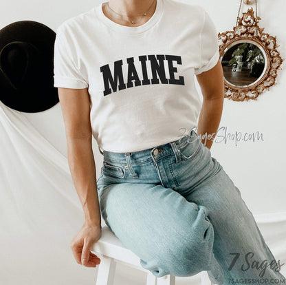 Maine Shirt Maine Tshirt Crewneck Tee Maine Gifts Unisex Soft T-Shirt