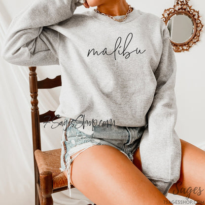 Malibu Sweatshirt Malibu California Sweatshirt Malibu Beach California Sweatshirt