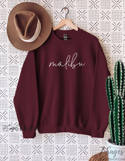 Malibu Sweatshirt Malibu California Sweatshirt Malibu Beach California Sweatshirt