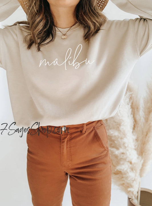 Malibu Sweatshirt Malibu California Sweatshirt Malibu Beach California Sweatshirt