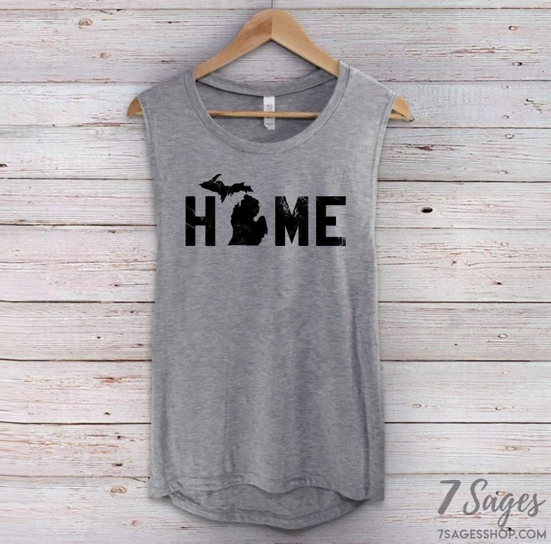 Michigan Home Muscle Tank Top - Michigan Tank Top - Michigan Shirt - Home Michigan Tank Top - Michigan Tank