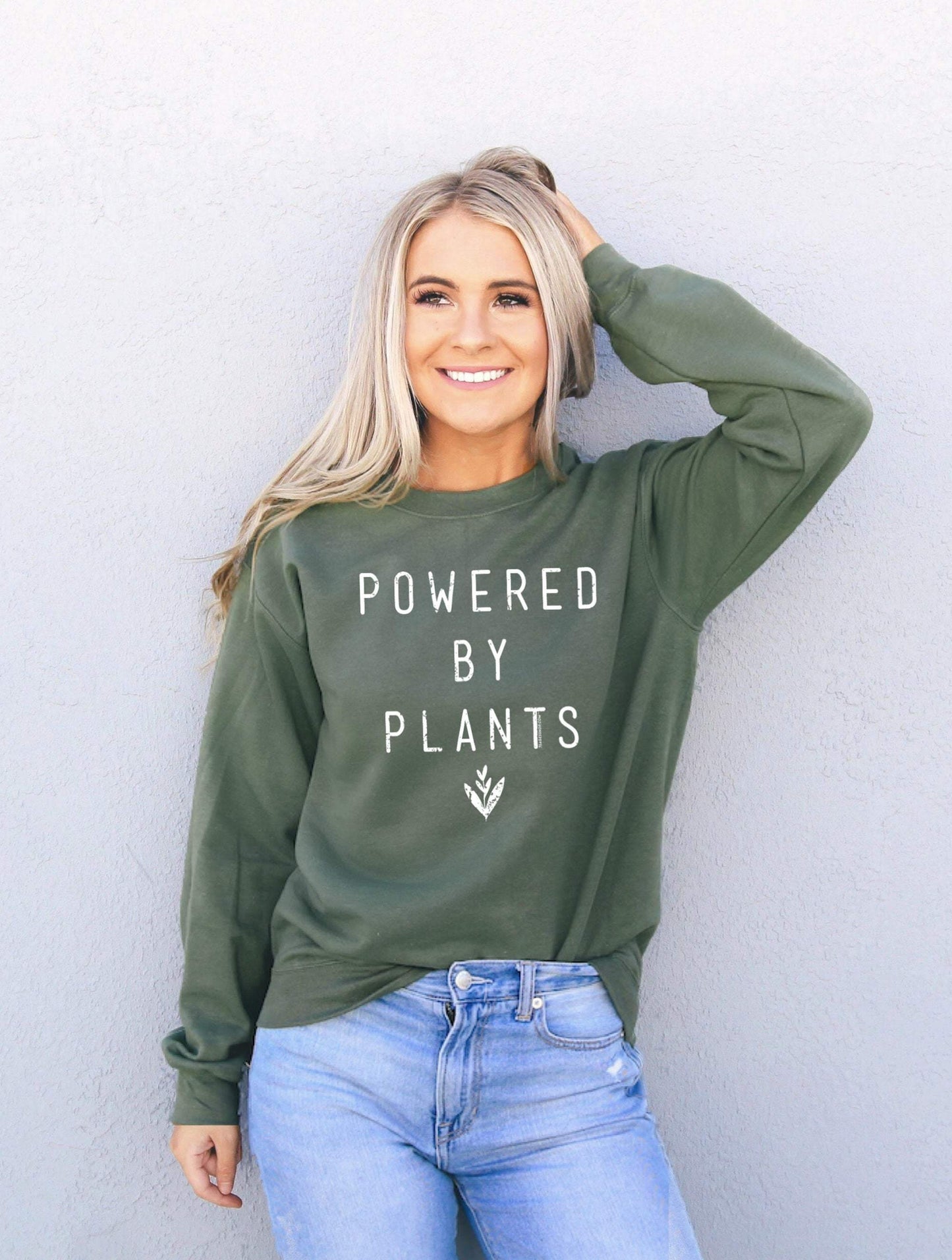 Powered By Plants Sweatshirt - Powered By Plants Shirt - Vegan Shirt - Vegan Sweatshirt - Plant Shirt