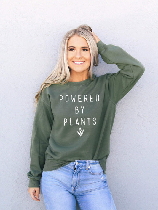 Powered By Plants Sweatshirt - Powered By Plants Shirt - Vegan Shirt - Vegan Sweatshirt - Plant Shirt