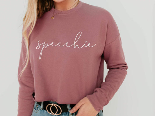 Speechie Cropped Sweatshirt Speech Language Pathologist Sweatshirt Speech Therapist Shirts Gift for SLP SLP Crewneck Sweater