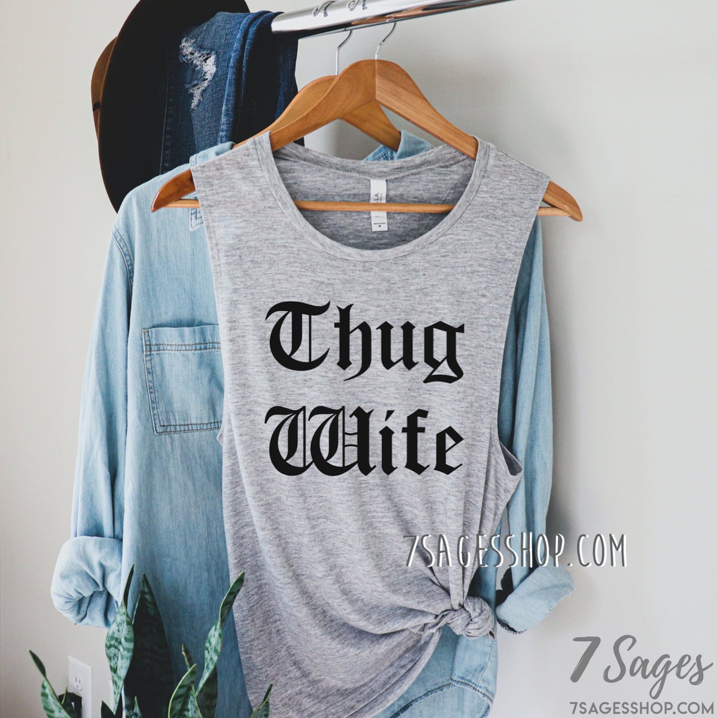 Thug Wife Muscle Tank Top Thug Wife Shirt Gift for Wifey Wife Tank Top Thug Wife