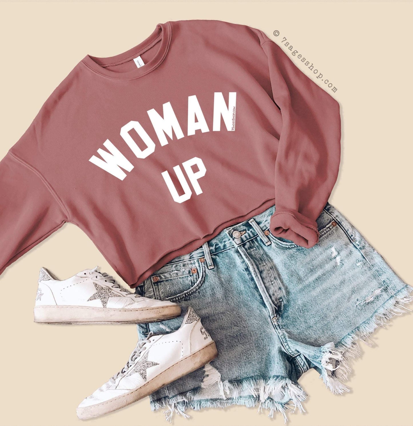 Woman Up Cropped Sweatshirt - Woman Up Sweatshirt - Feminist Shirts - Woman Up Crop Top - Fleece Sweatshirt