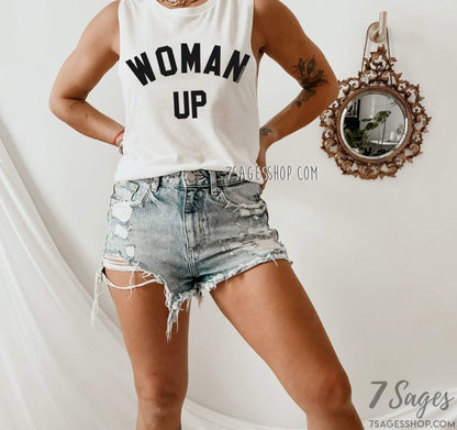 Woman Up Muscle Tank Top - Woman Up Tank Top - Feminist Shirt - Feminist Tank Top - Girl Power Shirt - Girl Power Tank Top,