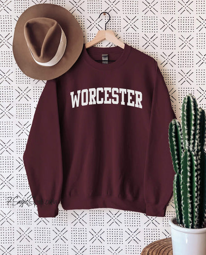 Worcester Sweatshirt Massachusetts Sweatshirt Worcester MA Crewneck Sweater Worcester State