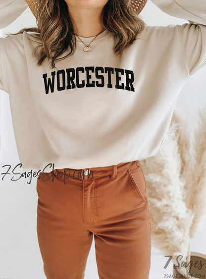 Worcester Sweatshirt Massachusetts Sweatshirt Worcester MA Crewneck Sweater Worcester State