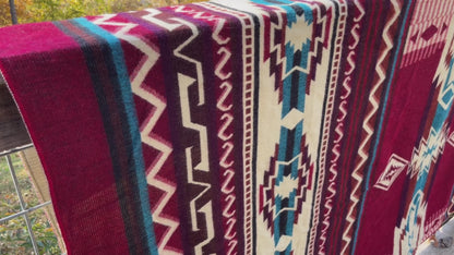 Southwestern Blanket Queen Size, 76 x 88" - Mojave Red
