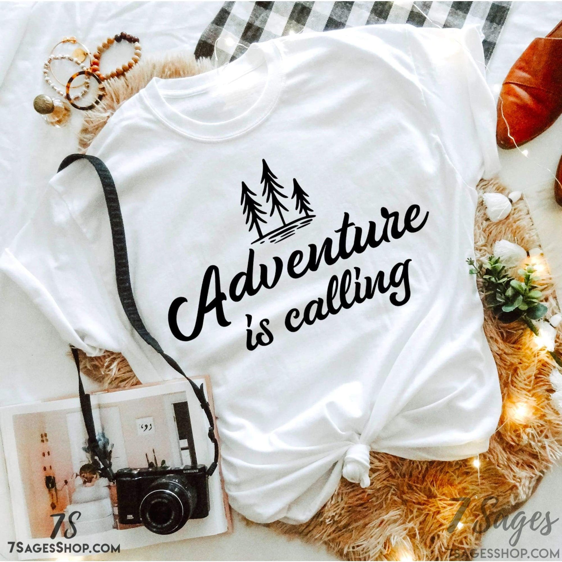 Adventure Is Calling Shirt - Camping Shirt - Explore Shirts - Camping Gift - Travel Shirt - Gift for Travelers - Gift for Campers