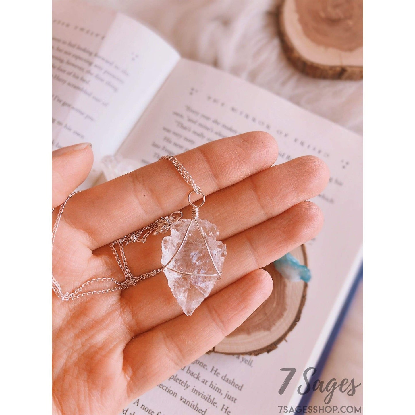 Crystal Layered Silver Necklace - Sterling Silver Necklace - Healing Crystals and Stones - Crystals - Boho Layered Crystal Necklace