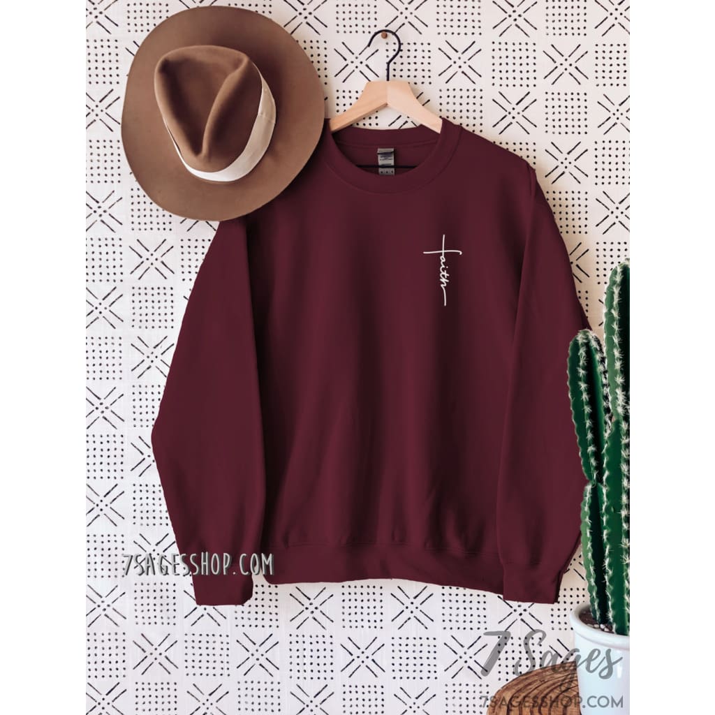 Faith Sweatshirt - Pocket Faith Cross Shirt - Faith Shirt - Christian Gift - Faith Gift - Christian Shirts - Christian Sweatshirt