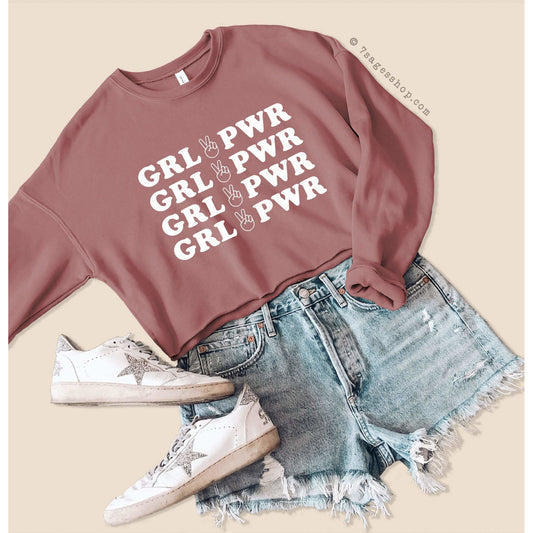 Girl Power Cropped Sweatshirt - Girl Power Sweatshirt - Feminist Shirts - Girl Power Crop Top - Fleece Sweatshirt