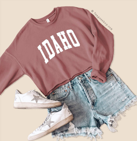 Idaho Sweatshirt - Idaho Cropped Sweatshirt - Idaho Shirts - University of Idaho Crop Top - Idaho State - Fleece