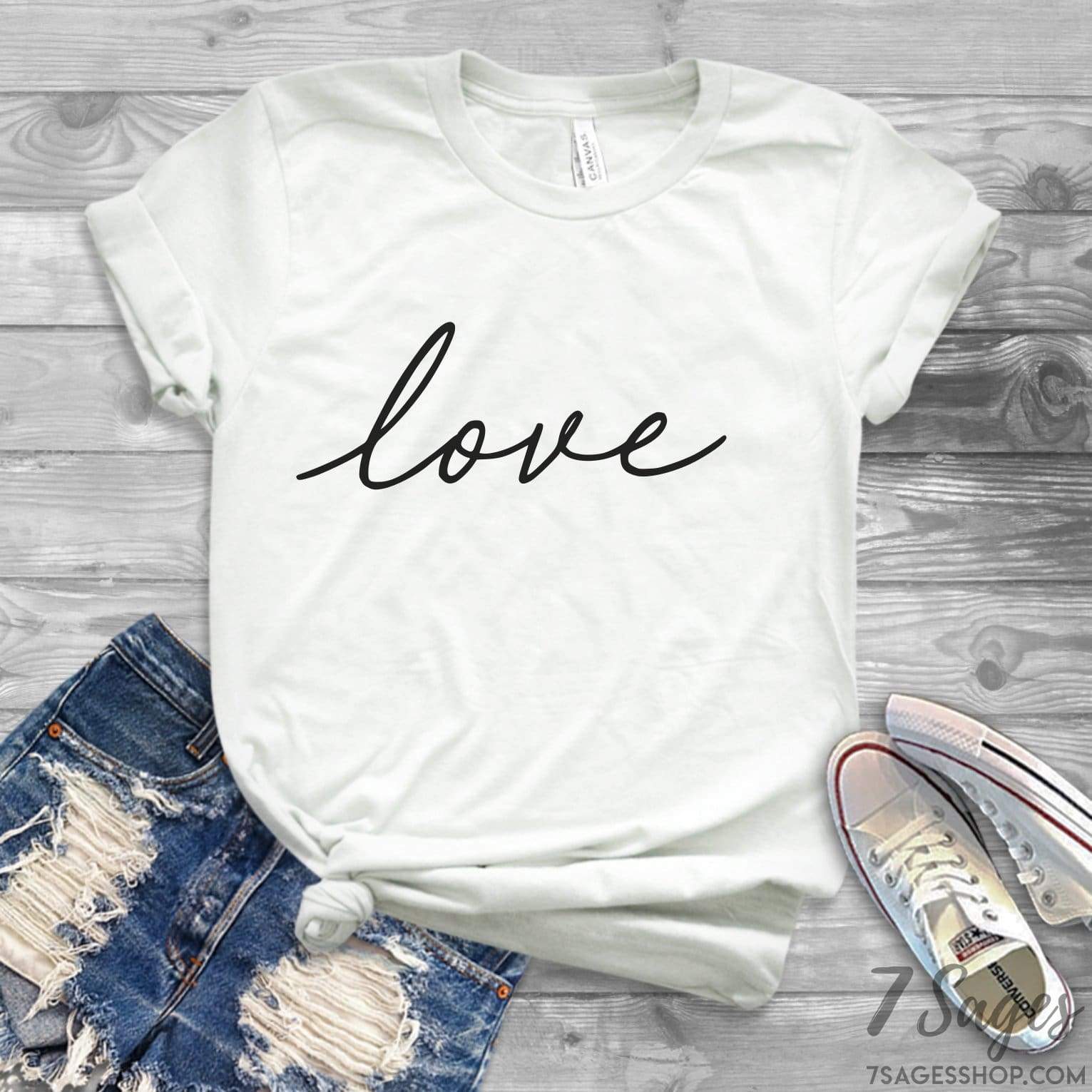 Valentine’s Day T-Shirt - Valentine’s Day Gift - Love Shirt - Love T-Shirt - Cursive Love Shirt - Valentines Day