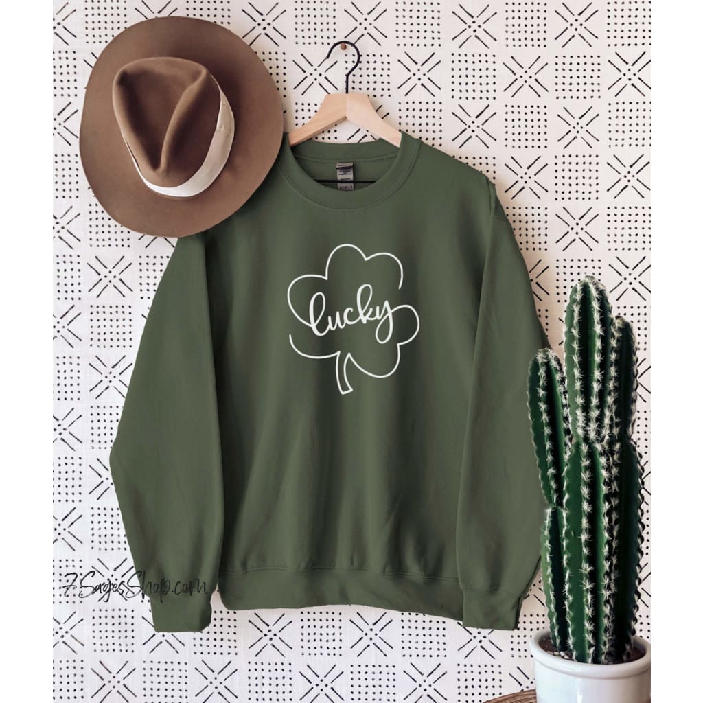 Lucky Clover St Patricks Day Sweatshirt Shirt Sweater Patty’s Day Lucky Clover Tshirt Lucky Clover Sweatshirt