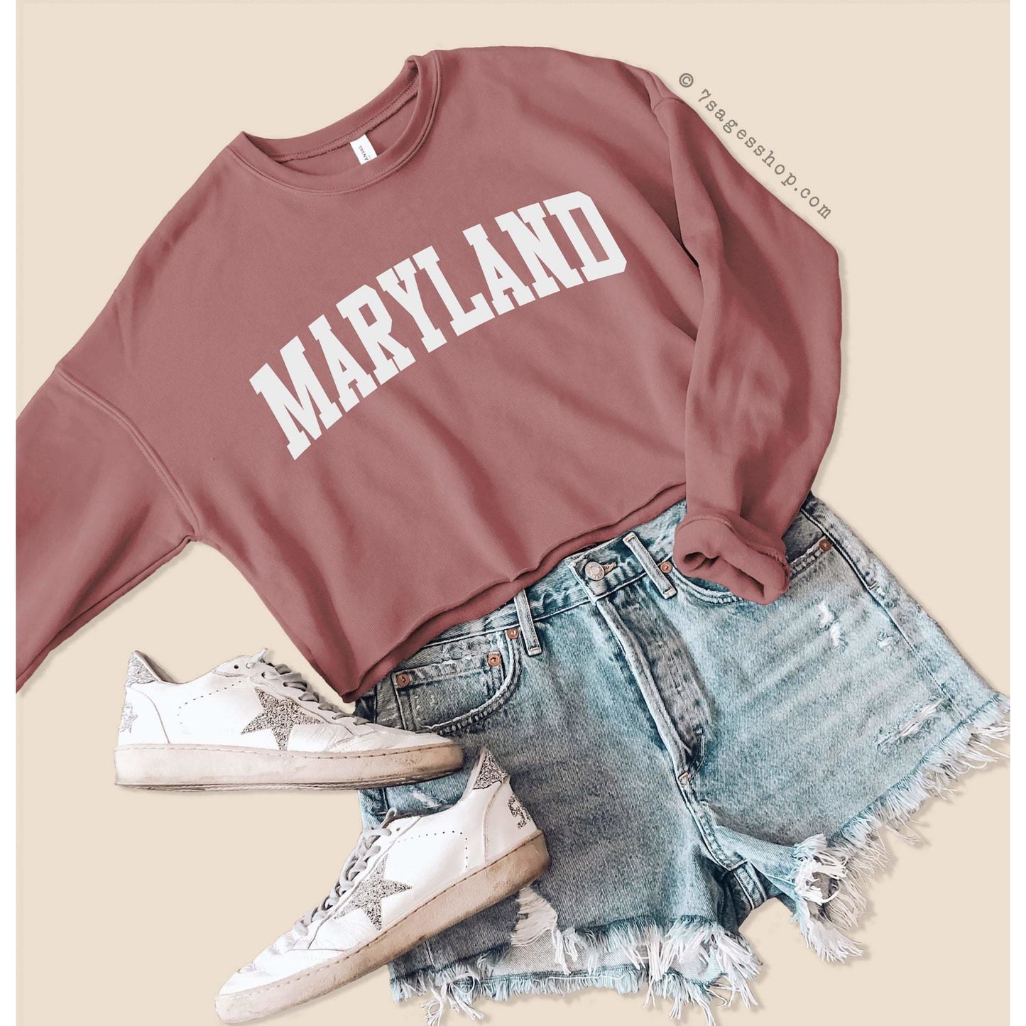 Maryland Sweatshirt - Maryland Cropped Sweatshirt - Maryland Shirts - University of Maryland Crop Top - Fleece Sweatshirt