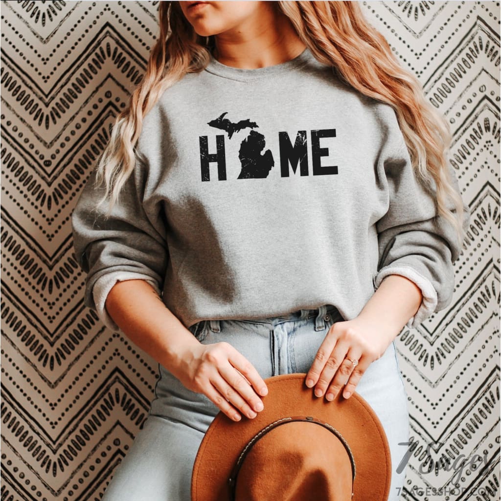 Michigan Home Sweatshirt - Michigan Sweatshirt - Michigan State Shirt - Sweater