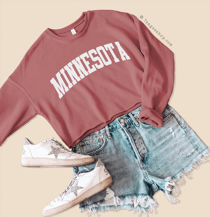 Minnesota Sweatshirt - Minnesota Cropped Sweatshirt - Minnesota Shirts - University of Minnesota Crop Top - Minnesota State Sweatshirt