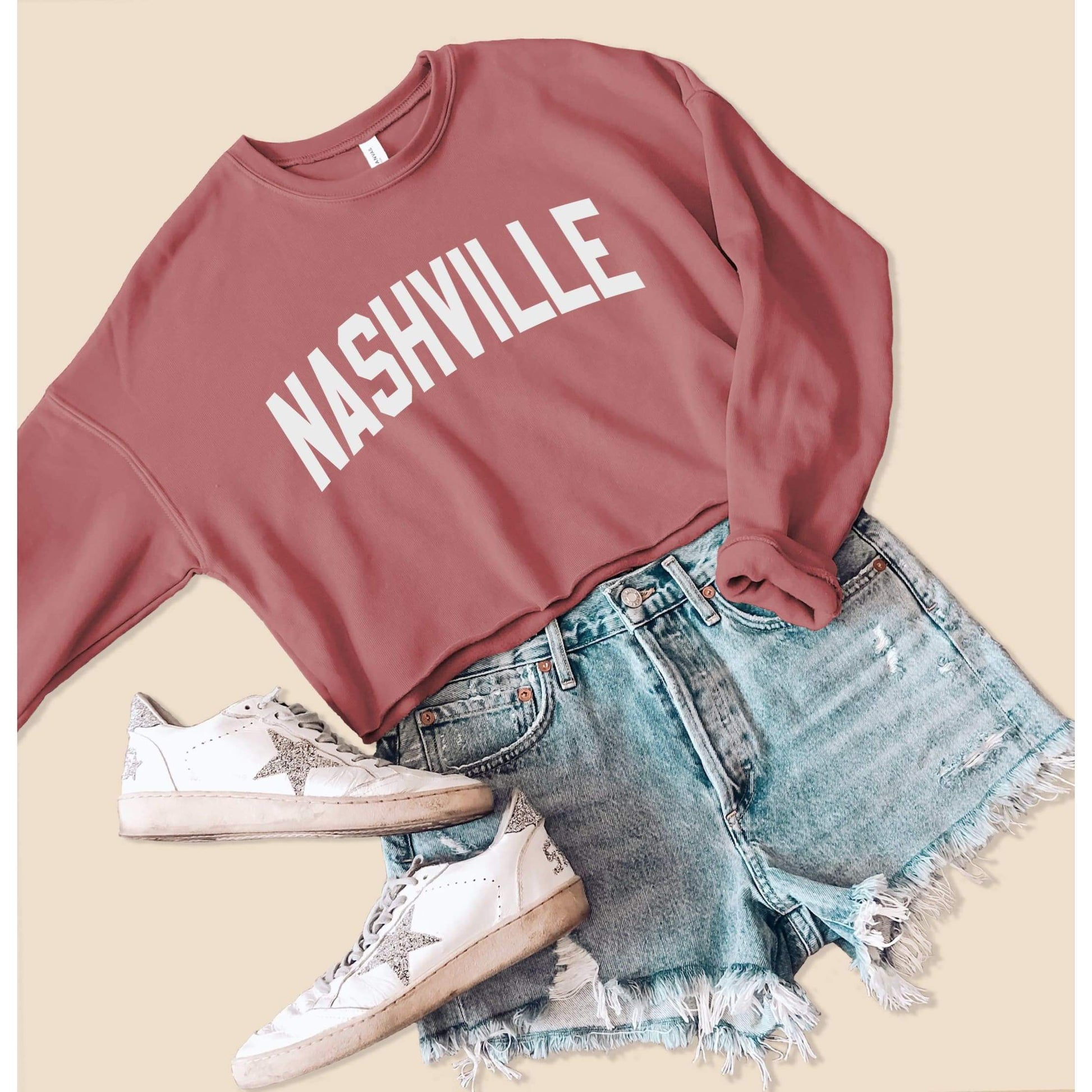 Nashville Cropped Sweatshirt - Nashville Sweatshirt - Tennessee Sweatshirts -Nashville Shirt - Fleece Sweater
