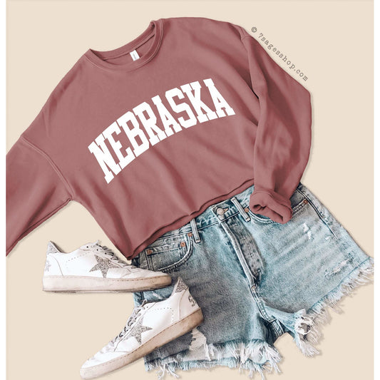 Nebraska Cropped Sweatshirt - Nebraska Sweatshirt - Nebraska Shirts - University of Nebraska Crop Top - Fleece Sweatshirt