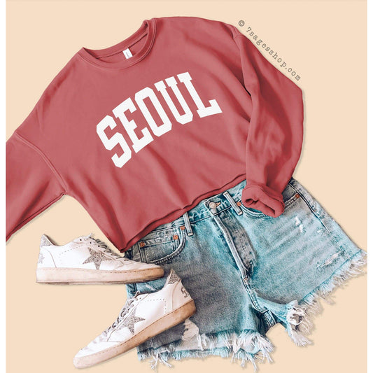 Seoul Sweatshirt Seoul Cropped Sweatshirt K Pop Shirt Korea Shirt Korea Sweatshirt K Pop Sweatshirt Seoul Crop Top Fleece Sweatshirt