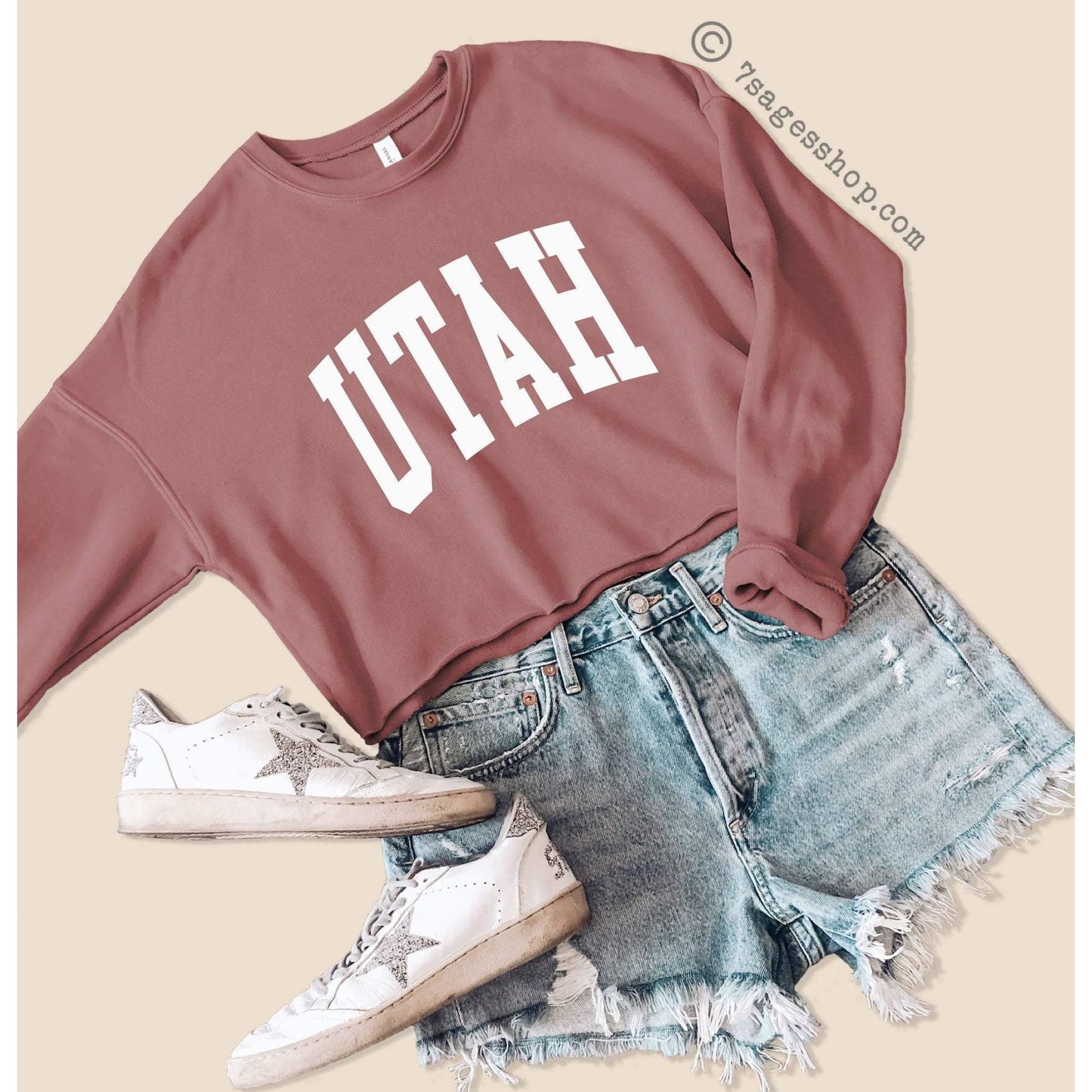 Utah Cropped Sweatshirt Utah Sweatshirt Utah Shirts University of Utah Crop Top Fleece Sweatshirt