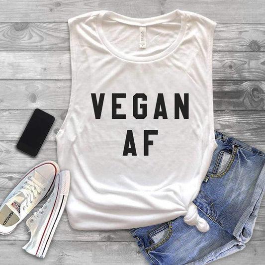 Vegan AF Muscle Tank Top - Vegan Tank Top - Vegetarian Shirt - Vegan Shirt - Vegan Muscle Tank Top - Vegan AF