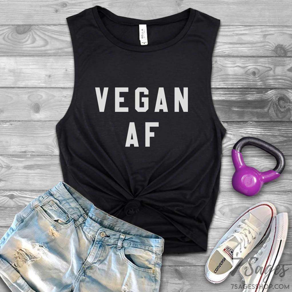 Vegan AF Muscle Tank Top - Vegan Tank Top - Vegetarian Shirt - Vegan Shirt - Vegan Muscle Tank Top - Vegan AF