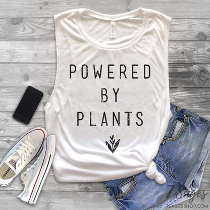 Vegan Vibes and Powered by Plants Muscle Tank Top Set - Vegan Vibes Tank Top - Powered by Plants Tank Top - Muscle Tank Tops - Vegan Tanks
