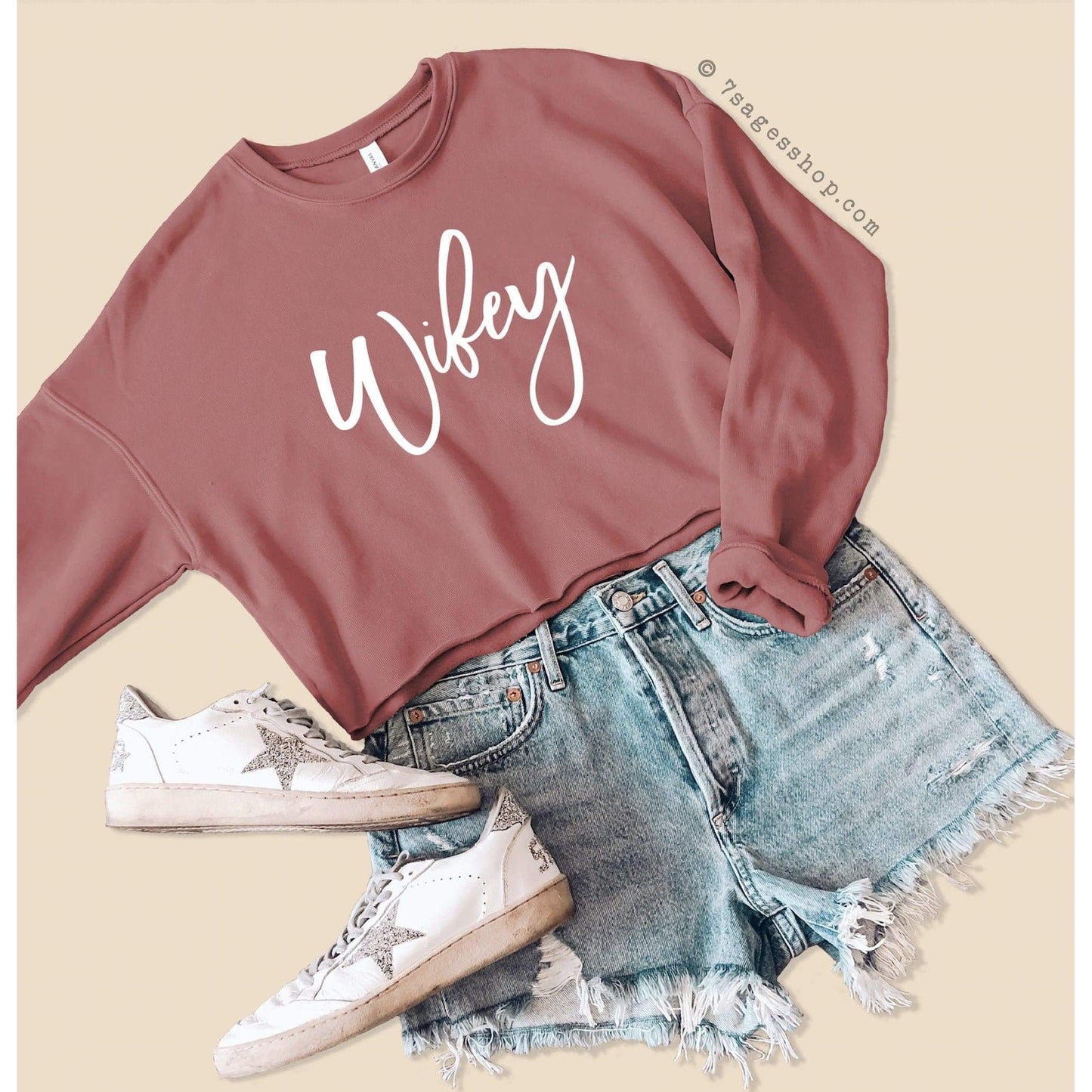 Wifey Sweatshirt - Wifey Cropped Sweatshirt - Engagement Gifts - Wife Gift - Wifey Crop Top - Fleece Sweater - Wifey Sweater