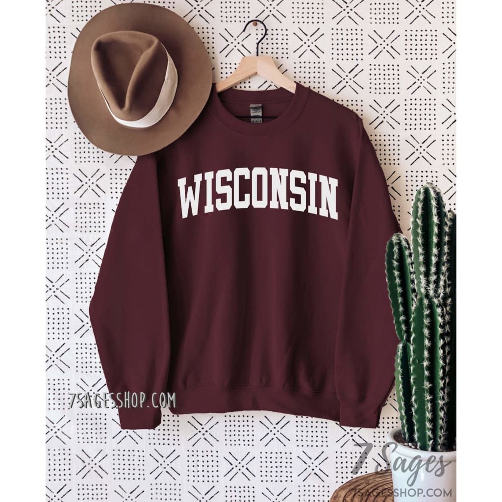 Wisconsin Sweatshirt Wisconsin Shirts University of Wisconsin Sweater Crewneck Sweatshirt