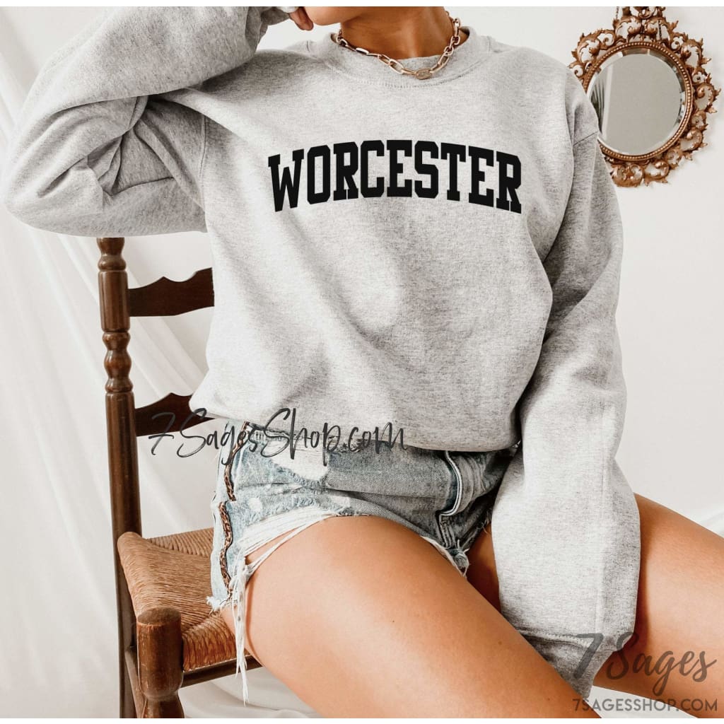Worcester Sweatshirt Massachusetts Sweatshirt Worcester MA Crewneck Sweater Worcester State