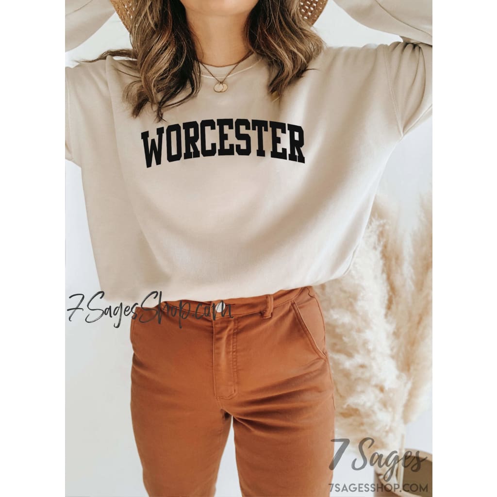 Worcester Sweatshirt Massachusetts Sweatshirt Worcester MA Crewneck Sweater Worcester State